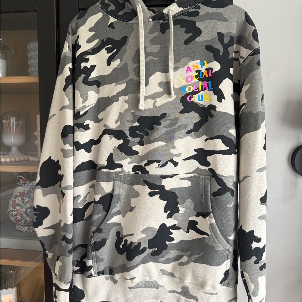 Anti Social Social Club Black and Gray Camouflage Sweater